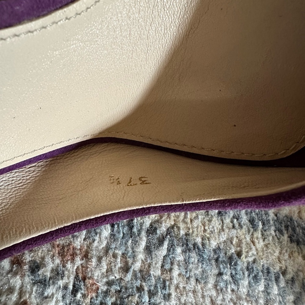 Sz 37 1/2 Prada Women's Purple Peep Toe Heels - Picture 4 of 11